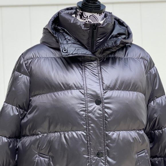 Michael Kors Hooded Down Puffer Jacket Gum Metal W - Picture 2 of 8